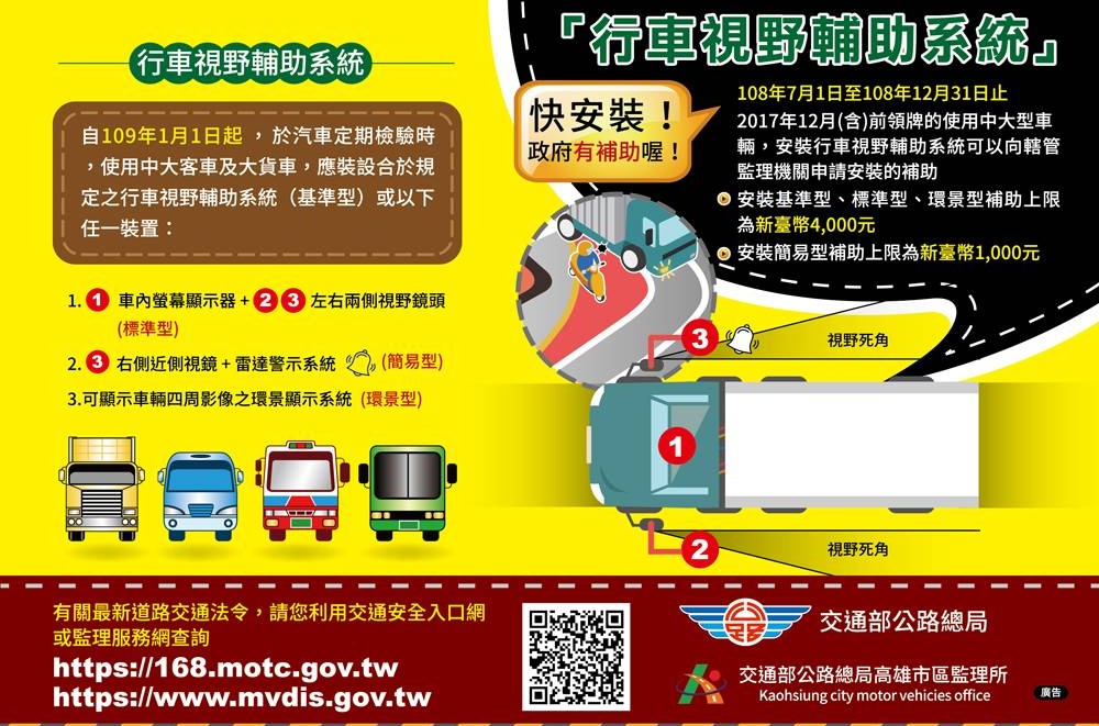 先進駕駛輔助系統 - 報新聞 Mega News ▲圖說:大型車先進駕駛輔助系統(ADAS) 可以偵測道路上潛在危險,提供駕駛即時警示 (圖/台中市政府 提供)