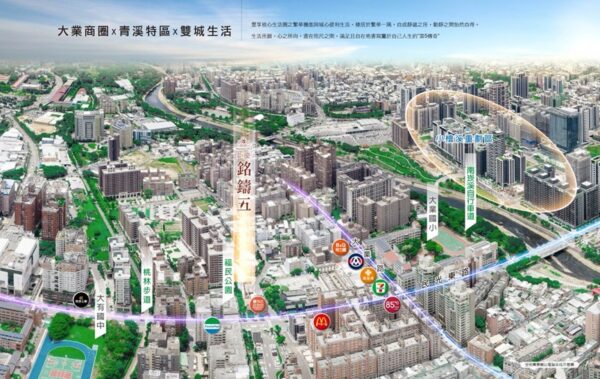 步行即享連鎖品牌與明星學區資源，優越自然環境相伴，無論早晨接送、晚間採買或親子散步，皆能輕鬆滿足，「出門即生活」的日常自在展開。圖／業者提供