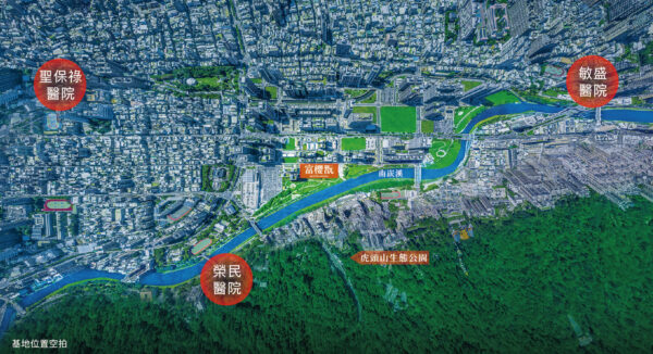 絕版市心精緻養生宅 三大醫療系統衛護 開窗即公園、轉身是青山 5 ▲(基地位址空拍圖/定泰建設提供)